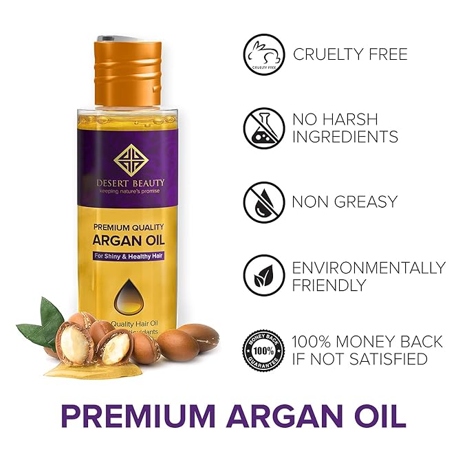 Argan Oil, 4 oz, Hair Oil Treatment for Dry Damaged Hair, Leave-in Conditioner, Hydrating, Strengthens, Natural, Cruelty Free