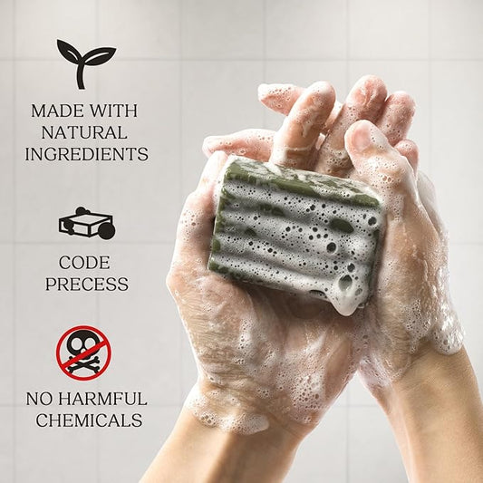 Natural Soap Bar – Cold Process Handmade Soap for Face & Body Wash, Moisturizing & Cleansing with Tea Tree & Coconut Oil, Shea Butter, Jojoba & Honey, Gift Set for Men & Women, 4 Pack 16.8 Oz