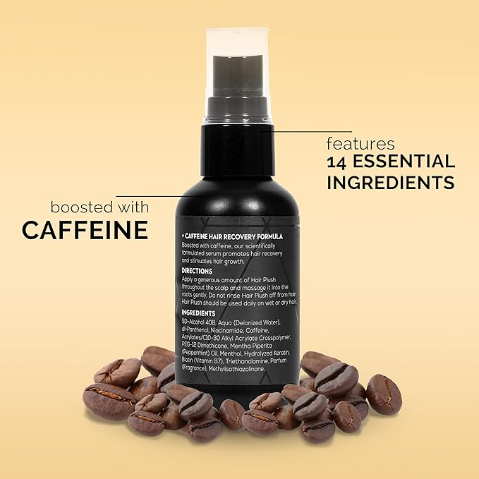 Hair Growth Serum 1.7 fl oz - Anti-Thinning Hair Regrwoth - Hair Loss Treatments for Women and Men made with Biotin, Caffeine, Menthol, Niacinamide - Hair Plush by Ultrax Labs