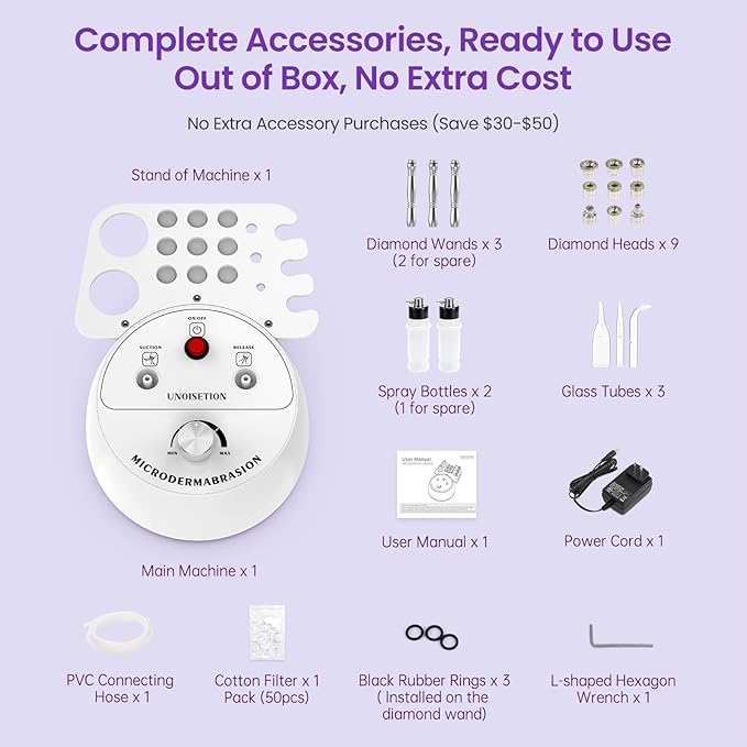 Diamond Microdermabrasion Machine Professional, 3 in 1 Dermabrasion Facial Peeling Skin Care Device for Salon Personal Home Use
