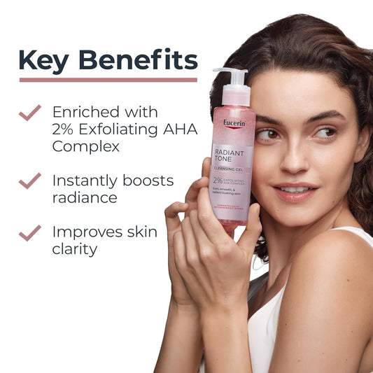 Radiant Tone AHA Face Cleanser Gel – Brightening Face Wash, 6.8 oz ✨🫧