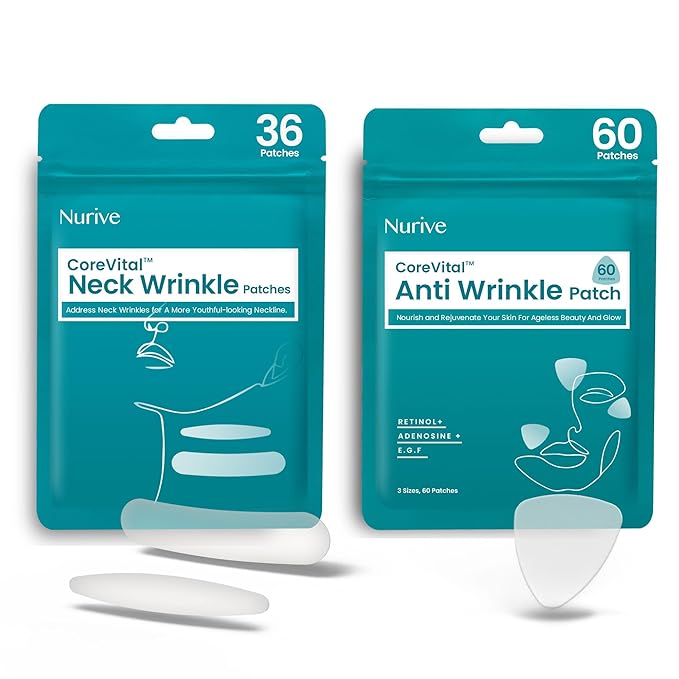 Youthful Curve Wrinkle Patch Duo, Wrinkle Tape for Neck and Face| Contour & Invisible Wrinkle Strip Korean Skincare Treatment with Retinol, Collagen, and Hyaluronic Acid