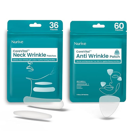 Youthful Curve Wrinkle Patch Duo, Wrinkle Tape for Neck and Face| Contour & Invisible Wrinkle Strip Korean Skincare Treatment with Retinol, Collagen, and Hyaluronic Acid