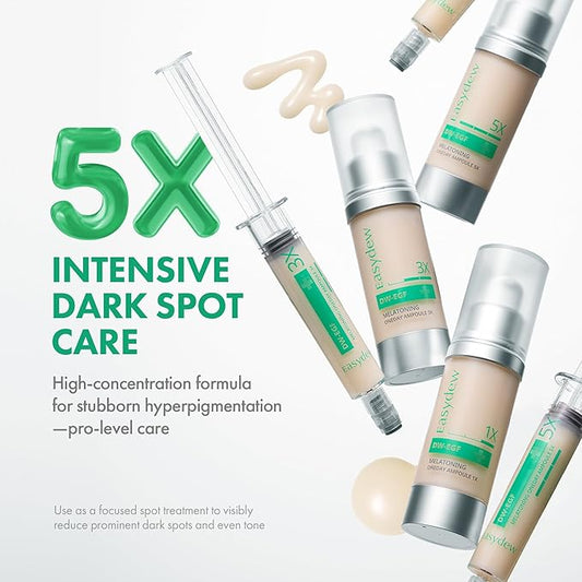 Easydew DW-EGF Melatoning Ampoule 5X - Hydrating Dark Spot Serum with Niacinamide & Glutathione for Uneven Skin - Fast Absorbing Day & Night Ampoule Korean Skin Care (Bottle 1.01 fl oz, EGF 5X)