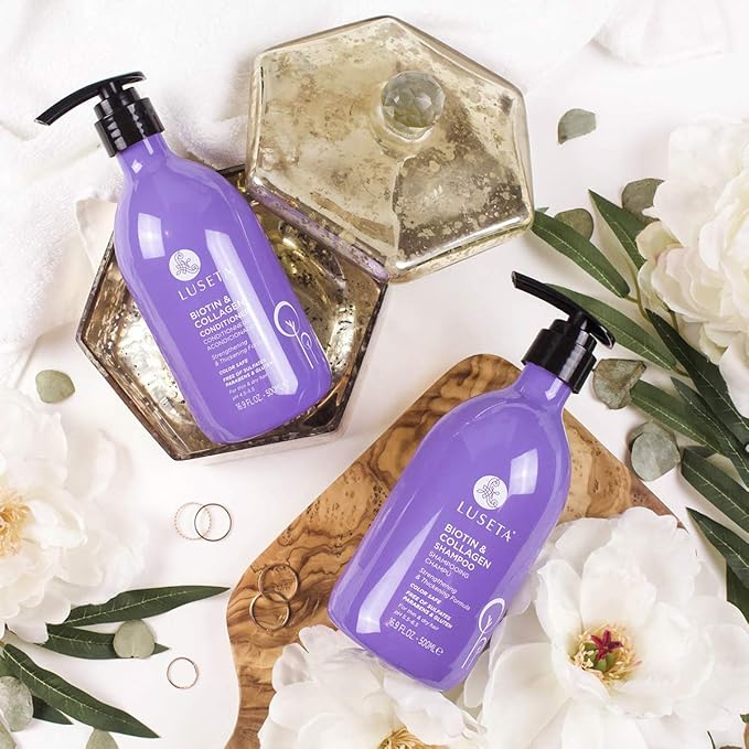 Biotin & Collagen Shampoo Conditioner Set,Thicking Shampoo for Hair Loss & Fast Hair Growth, Sulfate & Paraben Free, Keratin & Color Safe, 2×16.9oz