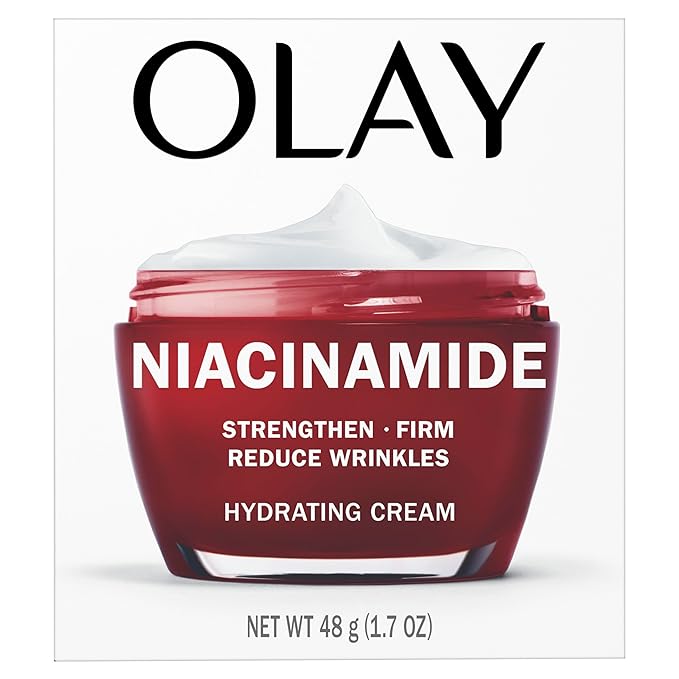 Olay Niacinamide Face Moisturizer, Firming Cream for Women, Non-Greasy - Anti-Wrinkle, Anti-Aging, Hydrating, Renewing, Stronger Skin Barrier, Smooths - Peptides, 1.7 Oz