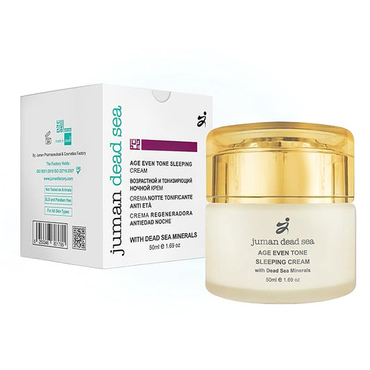 Juman Dead Sea Minerals Age Even Tone Sleeping Cream | Hydrating Night Cream | Infused with Natural Beewax & Vitamin C | Night Moisturizer for face