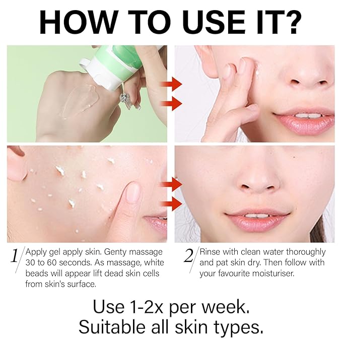 Purifying Exfoliating Peeling Gel Aloe Vera Sparkling Peeling Gel, Deep Cleansing Face Body Scrub Exfoliating Face Wash Facial Scrub Exfoliator Exfoliant Facial, Dead Skin Remover 3.38 FLOZ