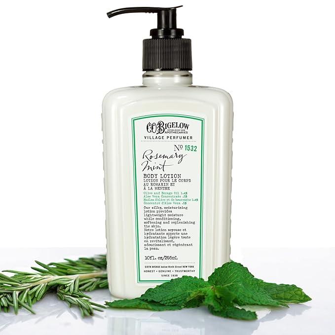 C.O. Bigelow Rosemary Mint Apothecary Duo Hand Care Gift Set, Hand Wash & Body Lotion, Liquid Soap & Moisturizing Lotion, Set of 2, 10 Fl Oz
