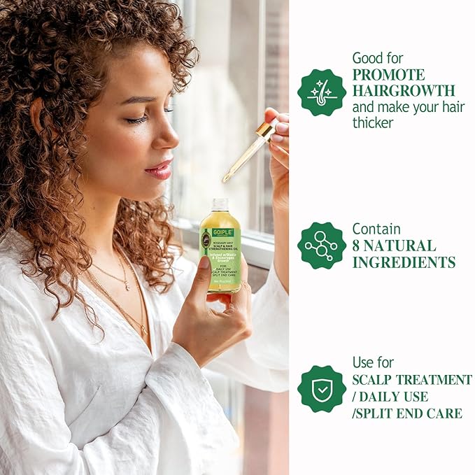 WOZUTUNT Rosemary Oil, 1 FL OZ - Natural Hair Growth Oil With Essential Oils, Nourishing Treatment for Split Ends, Dry Scalp, Hair Loss - Women's Hair Care