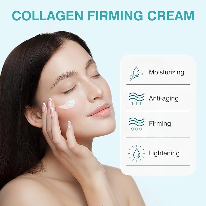 Collagen Cream for Face with Stem Cells Retinol Hyaluronic Acid Niacinamide for All Skin Types, Anti Wrinkle Cream for Women and Men, Skin Tightening & Firming and Neck, Hydrating Face Cream
