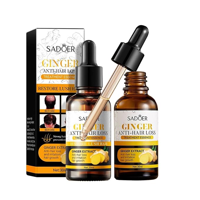 2 PCS Ginger Hair Treatment Oil, Hair Repair and Growth Serum for Dry, Damaged & Coarse Hair, Hair Essential Oil for All Hair Types, 1 Fl. Oz Each