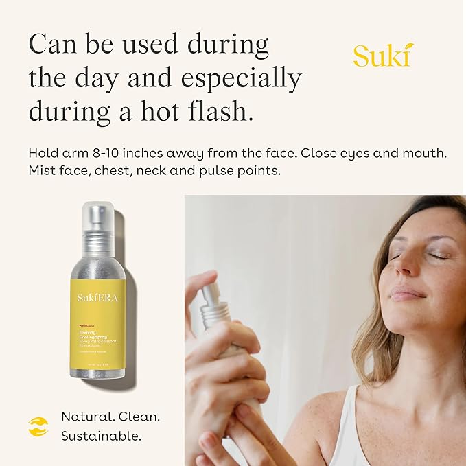 Suki Era Reviving Cooling Spray, Helps Relieve Hot Flashes, Calms, Cools, Hydrates, And Refreshes Skin During Perimenopause and Menopause, 4 Fl Oz