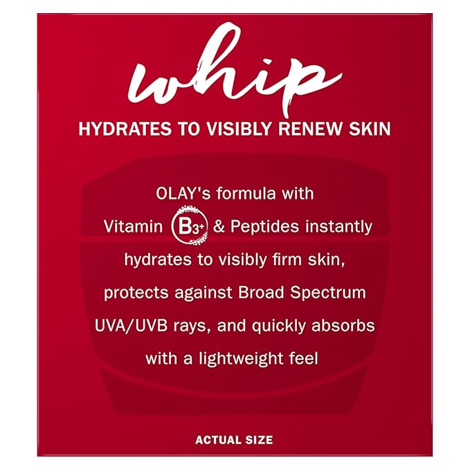 Olay Regenerist Whip Face Moisturizer Cream with Sunscreen SPF 25, 1.7 oz
