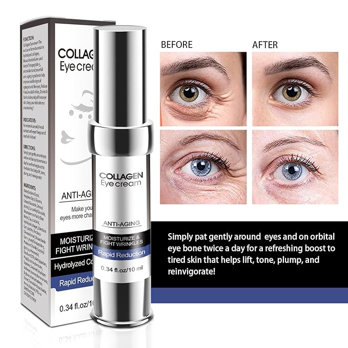 Eye Cream, Collagen Eye Stick,Under Eye Cream Anti Aging, Moisturizing Eye Balm Reduces Wrinkles Fine Lines Dark Circles, Puffiness Bags, Skin Firming, Under and Around Eyes Women Men