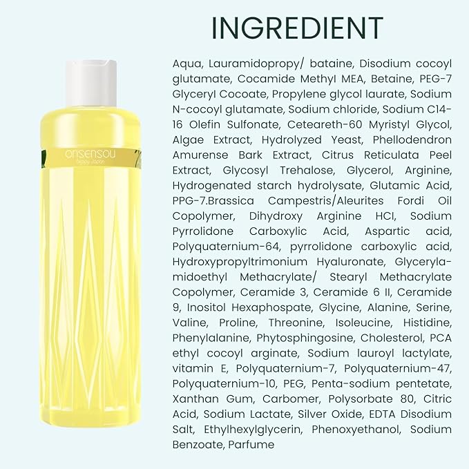 Natural Shampoo for Women, Anti Frizz Shampoo for Men with Hot Spring Yeast, Green Algae, Amino Acids & Vitamins from Japan, Paraben & Sulfate Free SHAMPOO 10.1 Fl Oz KABOSU CITRUS