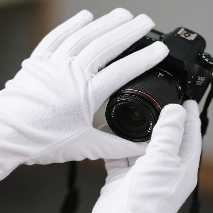 100% White Cotton Gloves for Dry Hands, 6 Pairs Moisturizing & Eczema Overnight, Work Gloves Liners, Ideal for Sleep & Spa Treatment, Coin Jewelry Silver Inspection, Medium, One Size