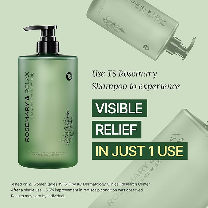 TS Rosemary & Relax Shampoo (1000g) Hydrating & Calming | Natural Ingredients | Sulfate-Free | Korean Shampoo