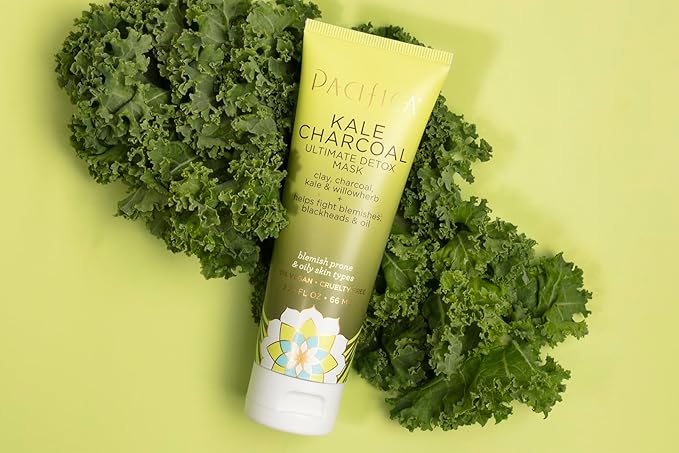Pacifica Kale Charcoal Ultimate Detox Face Mask, Deep Pore Cleansing Clay Mask for Acne, Blackhead Removal, Blemish Control, Vegan, Purifying & Oil Control Vegan Facial Mask, 2.25 Fl Oz
