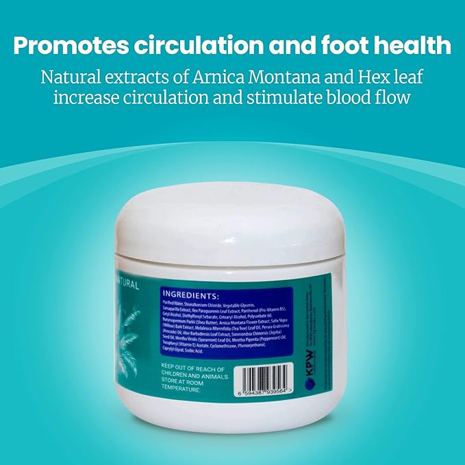 KPW Laboratories for Dry Cracked Heels - All-Natural Foot Care for Women and Men, Hydrating Foot Cream for Dry Feet to Promote Circulation