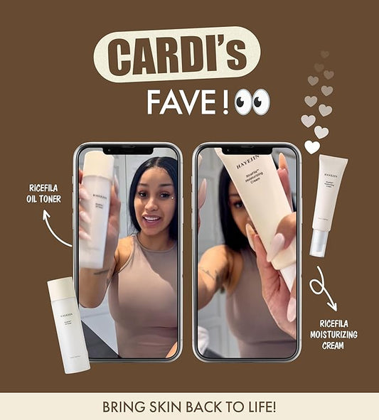 HAYEJIN RiceFila Moisturizing Cream - 50HR Hydrating Day and Night Moisturizer Face Cream with Niacinamide, 8 Hyaluronic Acids & 6 Peptides - Lightweight & Layerable Vegan Korean Skincare 1.69 fl oz