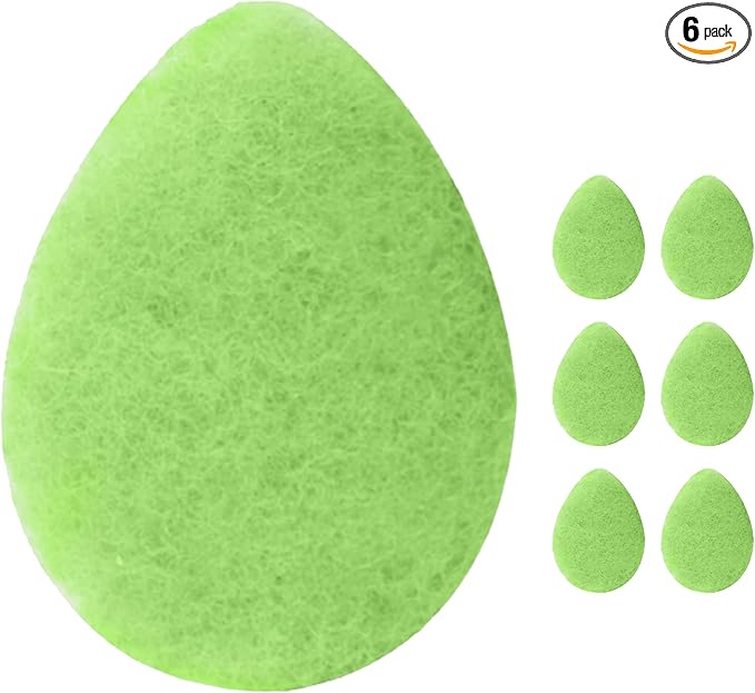 KOL Face Scrubber Pads, Green Tea Infused Exfoliating Facial Cleansing Sponges for Daily Face Wash and Makeup Removal, 6 Count