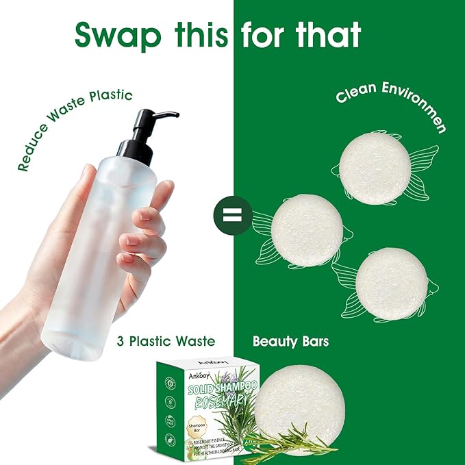 2 Pack Rosemary Oil Shampoo Bar,Natural Solid Hair Growth Soap Bars,Effective Cleansing Scalp Hair Loss Shampoo Bar,Organic Hair Oil Control,Strengthening,Thickening & Volumizing Soap for Hair