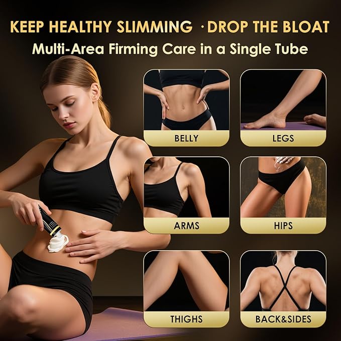 B Flat Belly Firming Cream - Premium Skin Tightening Cream for Stomach，Thighs & Butt， Skin Smoothing Moisturizer for Women and men, 4.22 fl oz