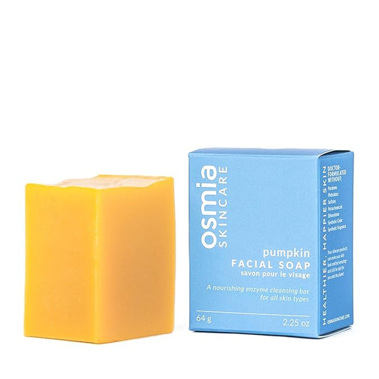 Osmia Skincare - Natural Pumpkin Facial Soap Bar | Camellia, Carrot Seed + Root Oil | Exfoliate, Smooth, Moisturize | Clean Beauty For Healthy Skin (2.25 oz | 64 g)