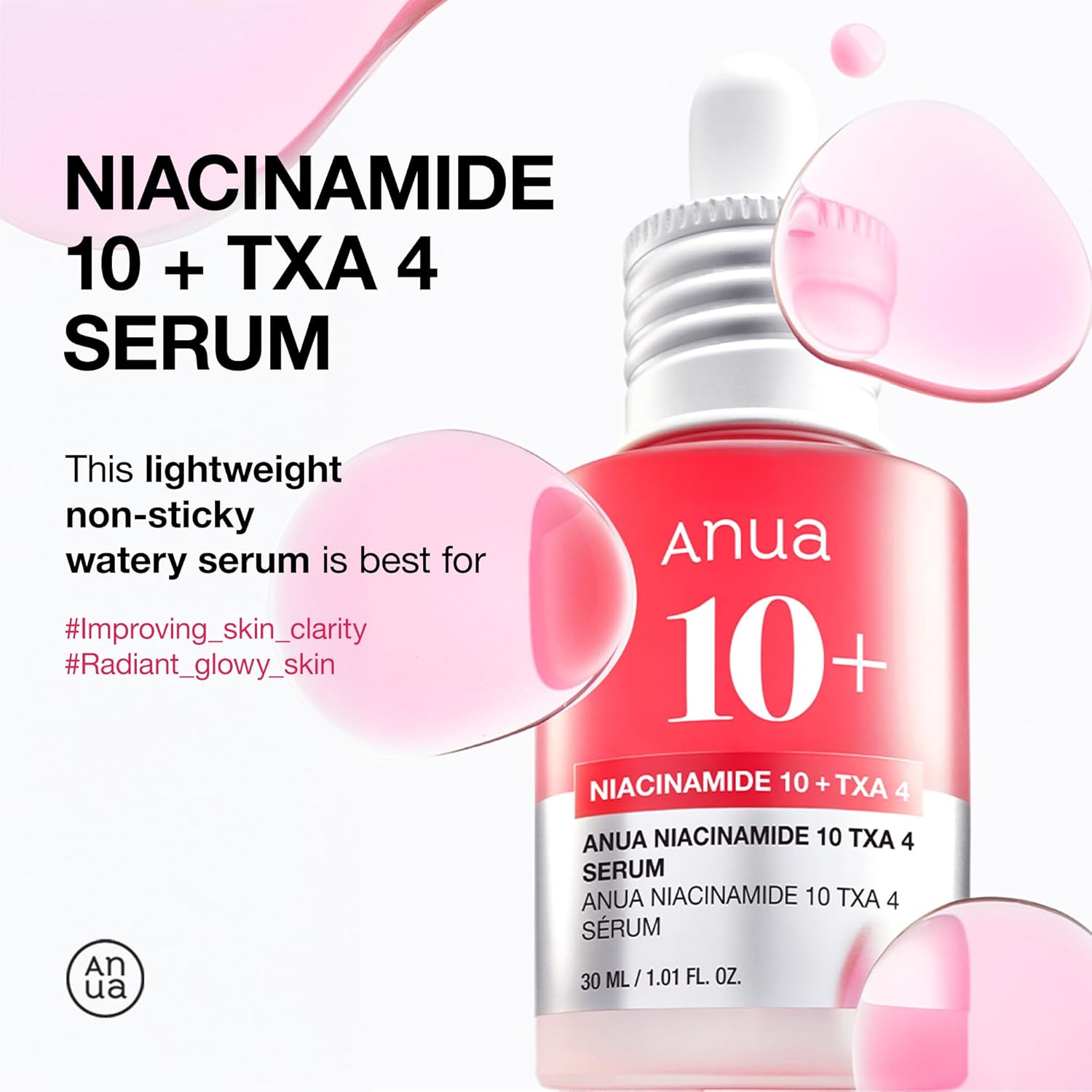 Niacinamide 10% + Tranexamic Acid 4% Serum with Hyaluronic Acid & Vitamin B12 – Brightening Korean Facial Serum for Glass Skin, Dullness, and Uneven Tone – 30ml Radiance Booster