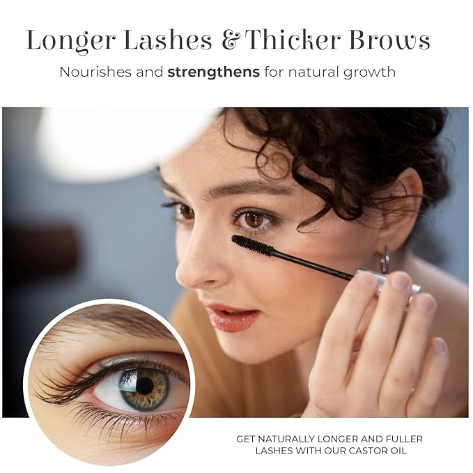 Allurials Organic Castor Oil – 2 Fl Oz | 100% Pure & Natural | Premium-Grade Carrier Oil for Hair Growth, Eyelashes & Eyebrows | Moisturizing Oil for Skin & Body