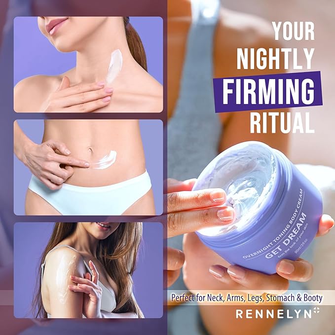 Get Dream Overnight Toning Whip: Body Firming Cream Cellulite Remover for Legs and Body – Skin Tightening Cream for Body (3 Ounce (Pack of 1), Floral Sweet)