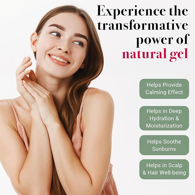 12 oz Aloe Vera Gel, Pure & Natural Soothing Aloe Gel for Face, Skin, Scalp Hair & Scalp – Daily Moisturizer & Refresh Skin, By Yogi's Gift