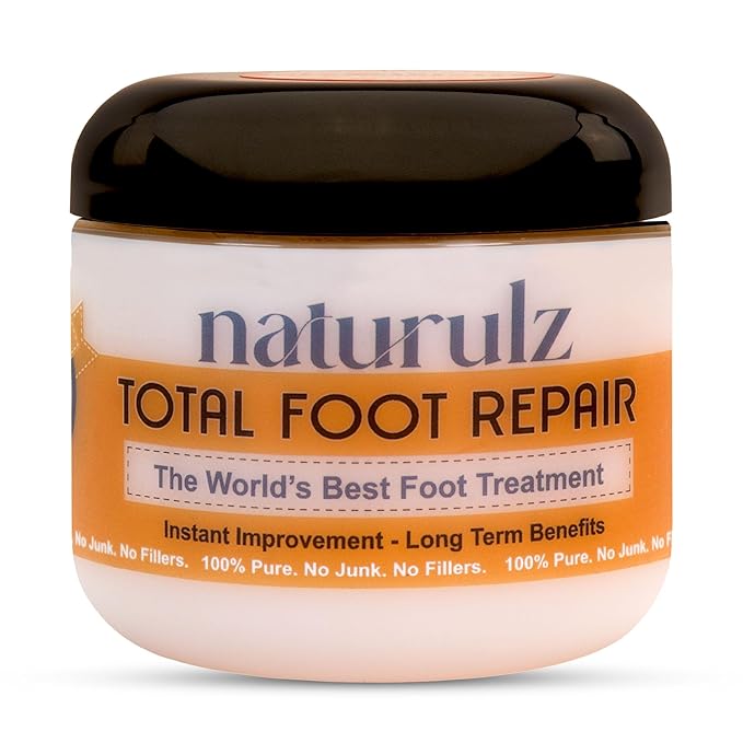 Naturulz Total Foot Repair 4oz – No Junk Foot Cream for Dry, Rough Skin & Cracked Heels, Lightweight & Compact Moisturizer for Feet, Knees, Elbows & Hands, Softens, Repairs & Smooths Cracked Skin