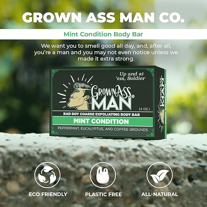 Grown Ass Man Co. Body Bars (Coarse Exfoliating Variety Pack, 3-Pack)
