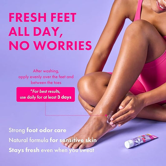 Foot Cream for Long-Lasting Odor Control (Neutralizes Odor at the Source) (Hydrates Dry, Cracked Feet) with Natural Mushroom Extract