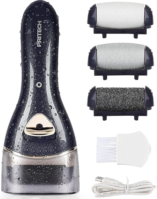 Electric Foot Callus Removers, Portable Electronic Foot File Pedicure Tools, Electric Callus Remover Kit, Professional Pedi Feet Care for Dead, Hard Cracked Dry Skin (Black)