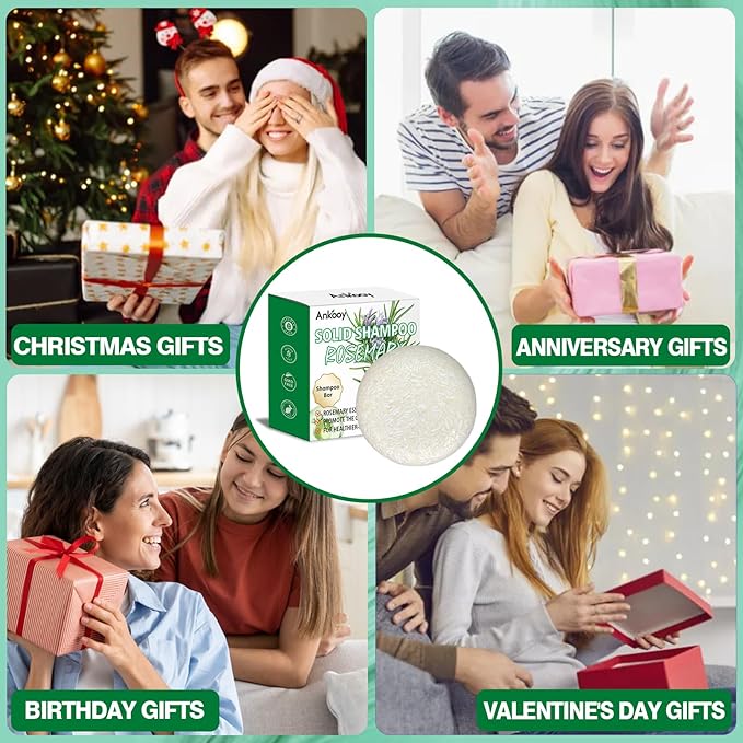 2 Pack Rosemary Oil Shampoo Bar,Natural Solid Hair Growth Soap Bars,Effective Cleansing Scalp Hair Loss Shampoo Bar,Organic Hair Oil Control,Strengthening,Thickening & Volumizing Soap for Hair