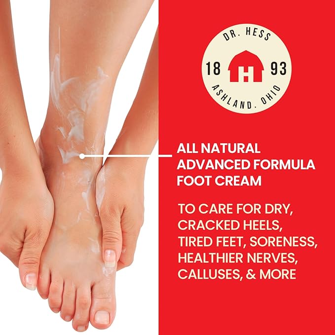 All-Natural Advanced Formula Foot Cream, Shea Butter, Organic Aloe Vera & Tea Tree Oil, Care for Dry, Cracked Heels & Calloused Feet, Healing Moisturizer Repair Balm, 4.5 oz