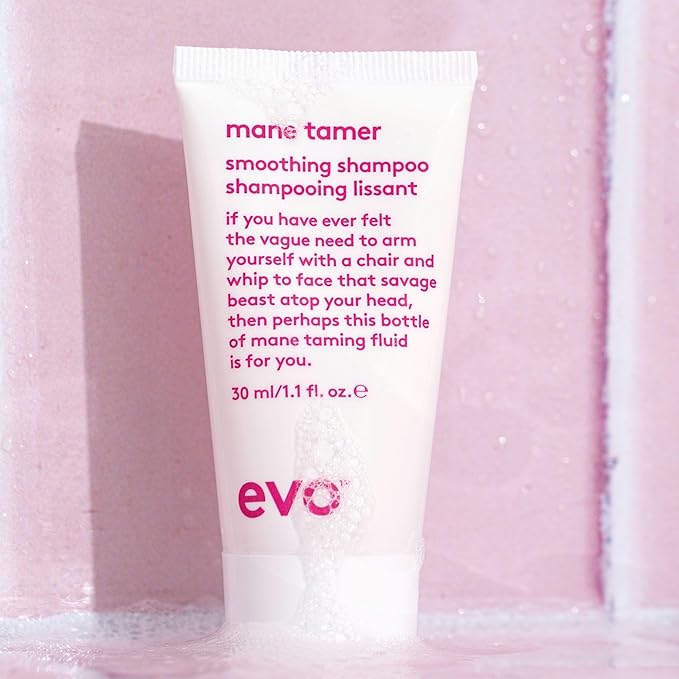 EVO Mane Tamer Smoothing Shampoo - Cleans, Smooths, & Strengthens Hair - Reduces Frizz - Travel Size, 30ml / 1.01fl.oz
