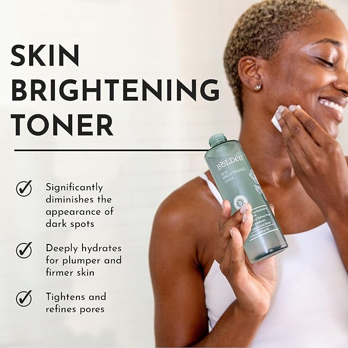 Bolden Skin Brightening Toner for Face - Exfoliating Toner for Oily Skin with AHA Glycolic Acid, Niacinamide & Hyaluronic Acid | Helps Reduce Breakouts, Fade Dark Spots & Refine Pores | 8.0 Fl Oz