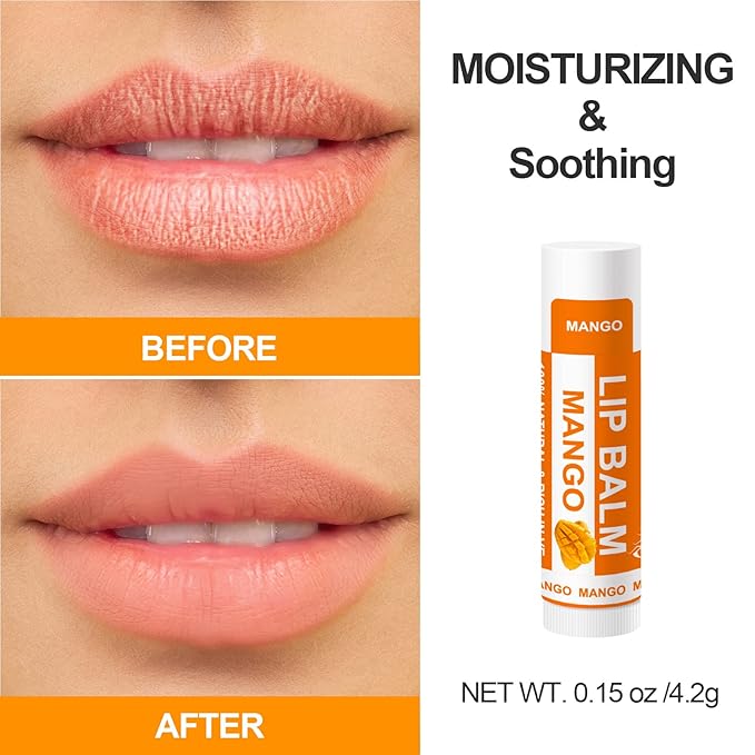 Yopela 56 Pack Natural Lip Balm in Bulk with Vitamin E and Coconut Oil - Moisturizing, Soothing, and Repairing Dry and Chapped Lips - 14 Flavors - Non-GMO Valentine's Gift