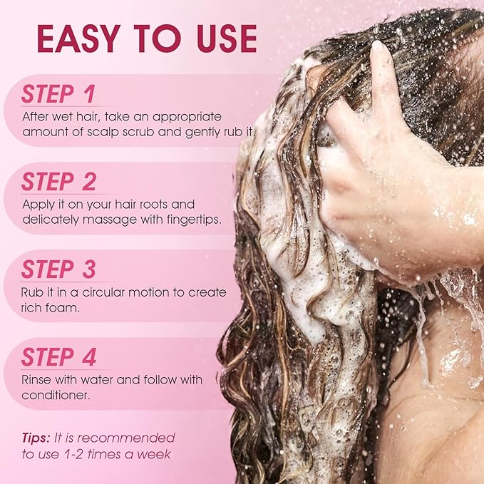 Scalp Scrub, Onion Scalp Exfoliator Shampoo, 2-in-1 Scalp Treatment with Biotin, Hair Treatment to Clarify and Remove Build Up, 10.6oz/300g