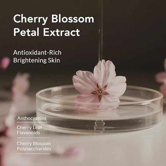 Kustie Cherry Blossom Petal Body Wash with Niacinamide & Real Flower Extracts – Brightening & Hydrating Perfume Shower Gel with Antioxidants, Amino Acids & Long-Lasting 24H Floral Fragrance, 12.8 oz