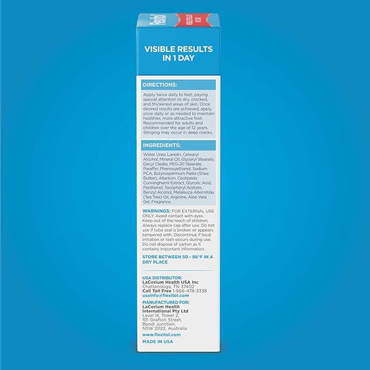 Flexitol Heel Balm, Rich Moisturizing & Exfoliating Foot Cream, 4 Oz Tube (Pack of 2)