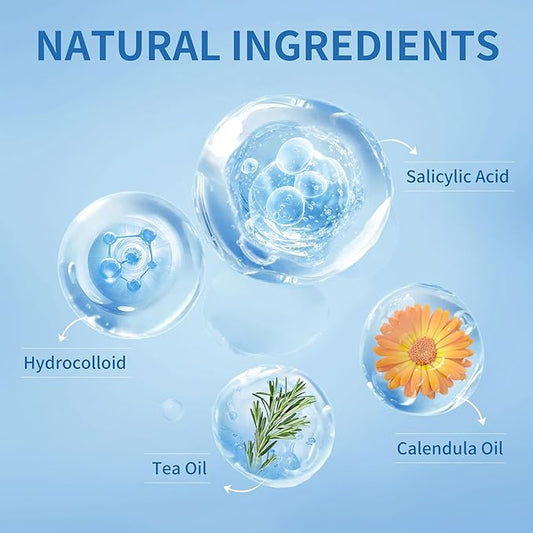 Pimple Patches for Face, 3 Size 510 Counts Hydrocolloid Acne Patches for Covering Zits and Blemishes, Spot Stickers with Salicylic Acid, Tea Tree Oil & Calendula Oil(8mm,10mm,12mm)