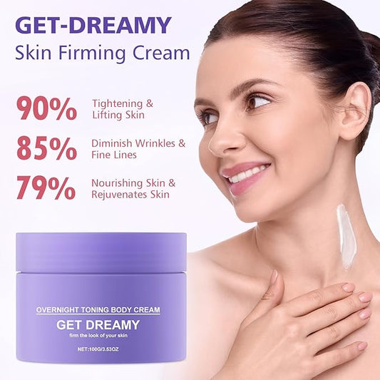 Get Dreamy Overnight Toning Whip, Overnight Toning Body Firming Cream, Body Firming Whip That Works While You Sleep, Skin Tightening Cream for Body with Caffeine & Vitamin C(2PCS)