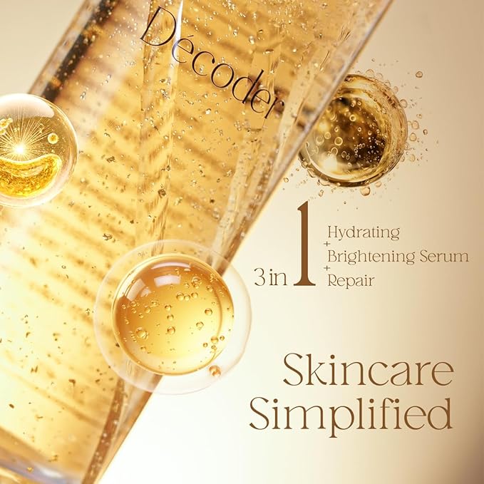 Decoder Liquid Gold Radiance Toner-Serum | Hydrating Face Toner with Hyaluronic Acid, Rose Water & Centella – Alcohol-Free, 24K Gold Infused Skincare for Sensitive Skin & Barrier Repair（5.07 Oz）