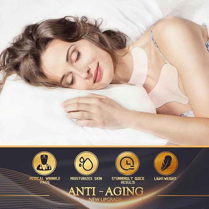 Chest Neck Wrinkle Patches -Silicone Patches for Wrinkles, Neck Mask Chest Patch for Decollete & Cleavage, Anti Ageing Wrinkle Remover, Reusable Overnight Wrinkles Treatment for Women,4 Pack