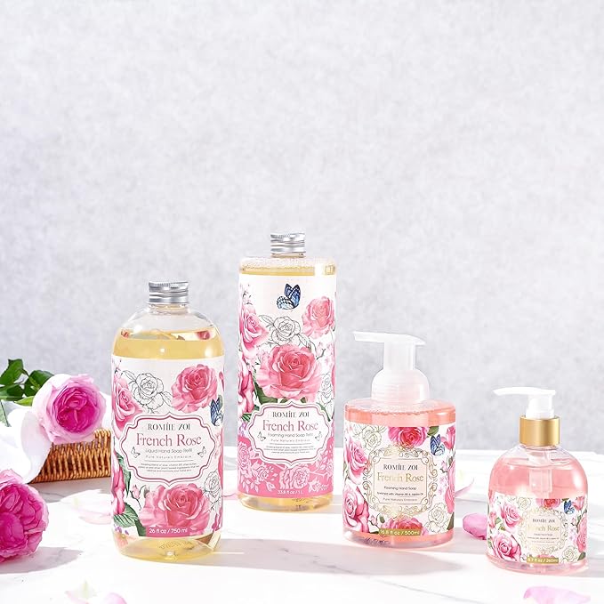 Foaming Hand Soap Refill, Rose, Gentle & Moisturizing Formula, 1 L/ 33.8 FL OZ